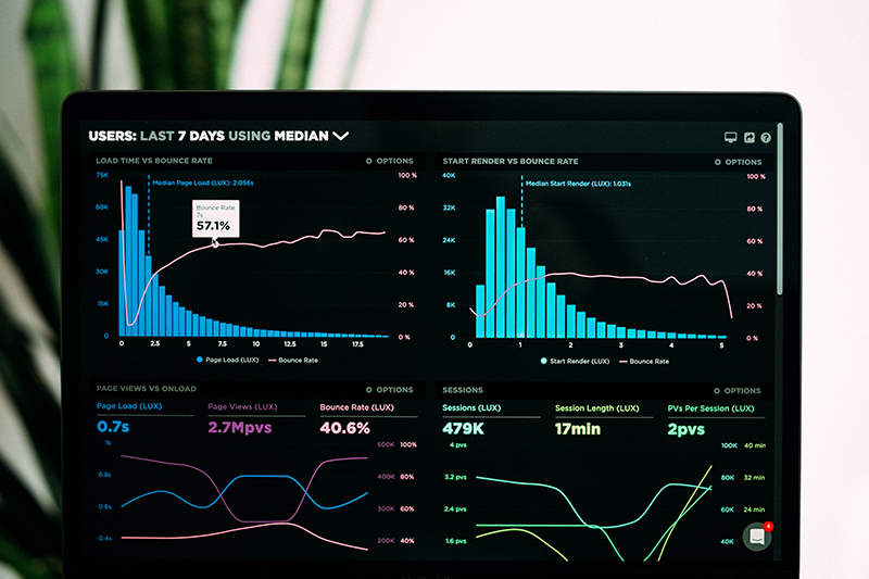 laptop with analytics software open