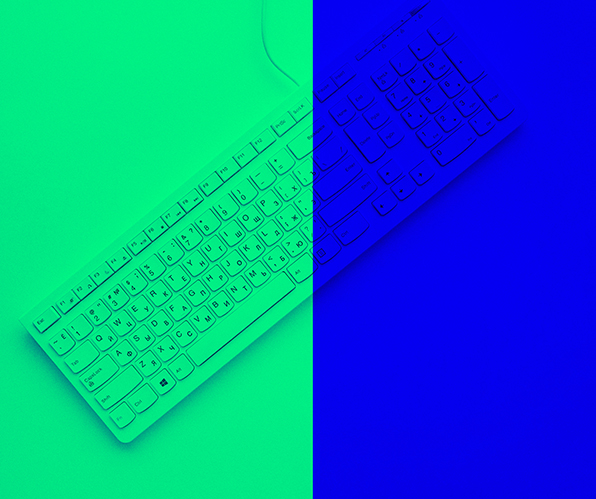 keyboard with color overlay